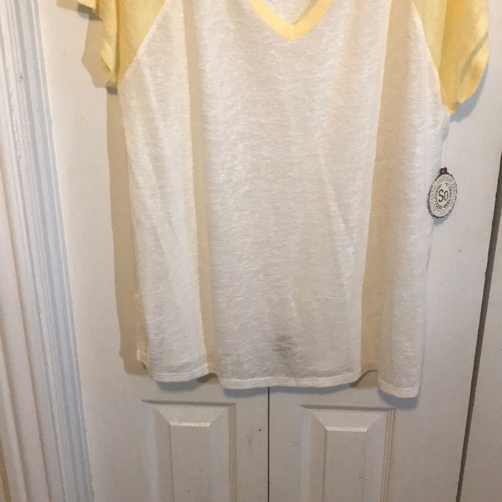 SO Yellow & White Baseball Tee - Picture 3 of 5